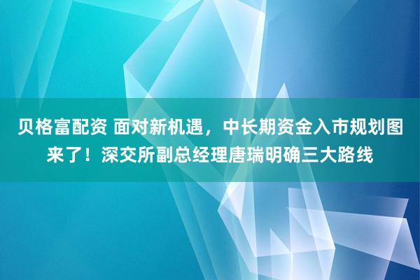 贝格富配资 面对新机遇，中长期资金入市规划图来了！深交所副总经理唐瑞明确三大路线