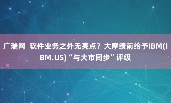 广瑞网  软件业务之外无亮点？大摩绩前给予IBM(IBM.US)“与大市同步”评级
