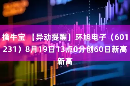 擒牛宝 【异动提醒】环旭电子（601231）8月19日13点0分创60日新高